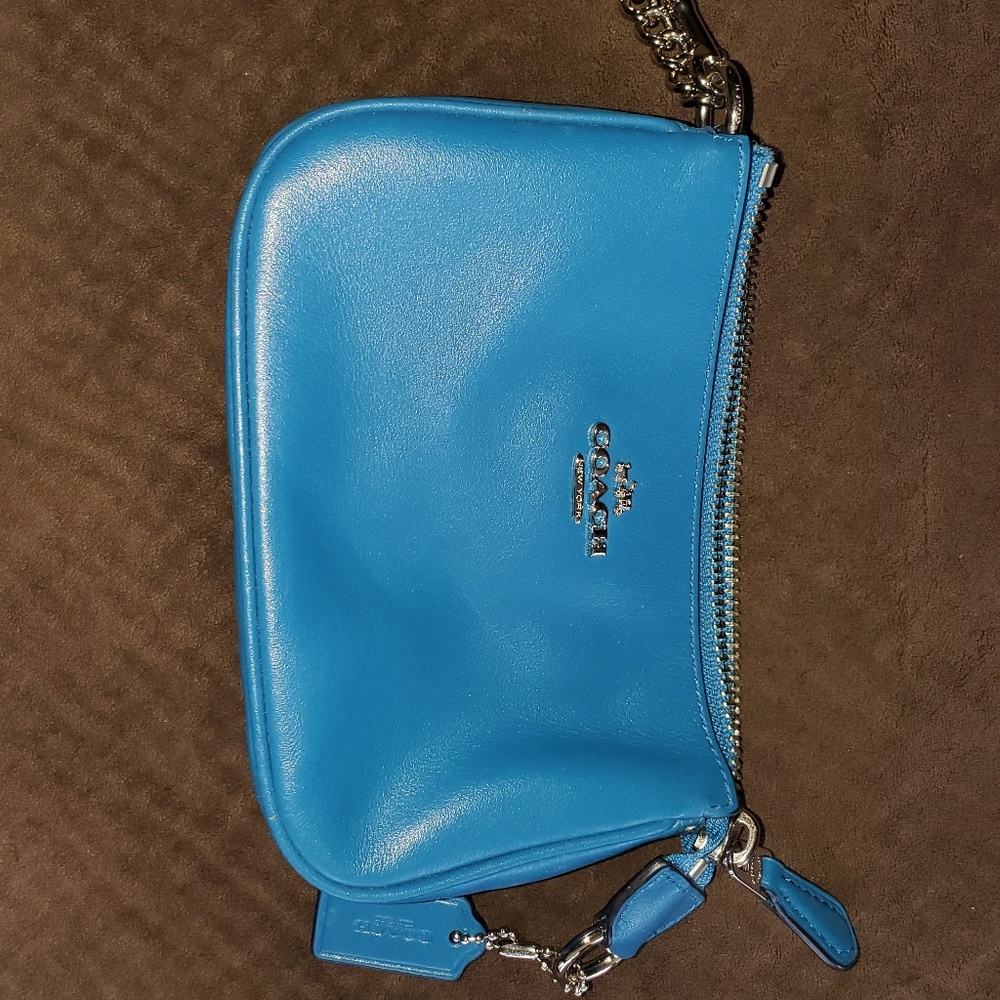 Coach blue small wristlet